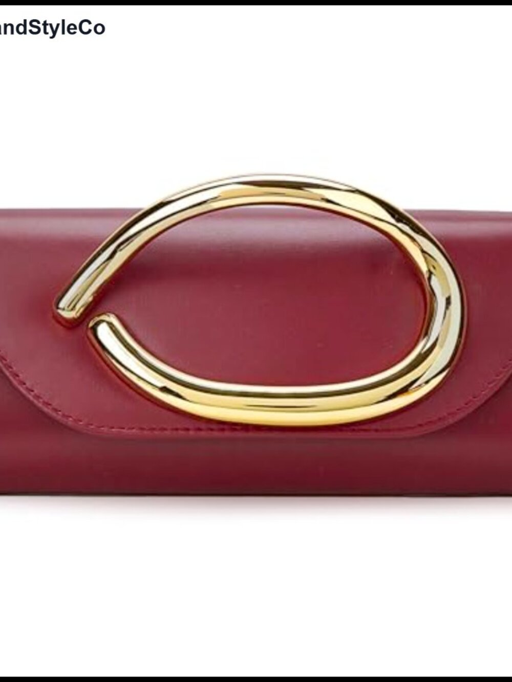 Women's Evening Clutch Purse Metal Handle Chain Bag Faux Leather Formal